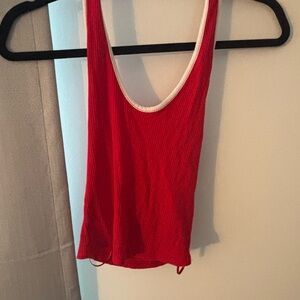 BDG Red Women's Tank Top with White Trim